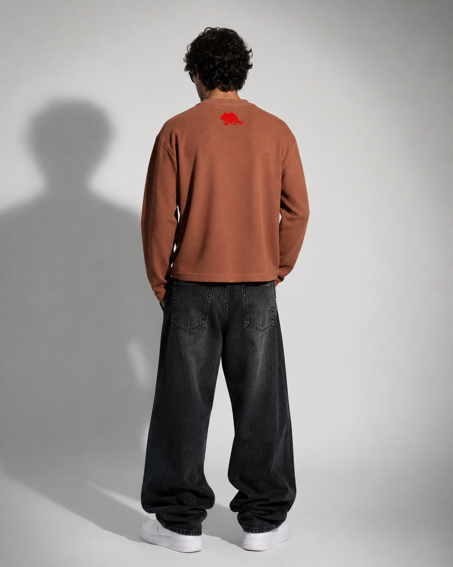 Rust Reptile Waffle Long Sleeve Tee