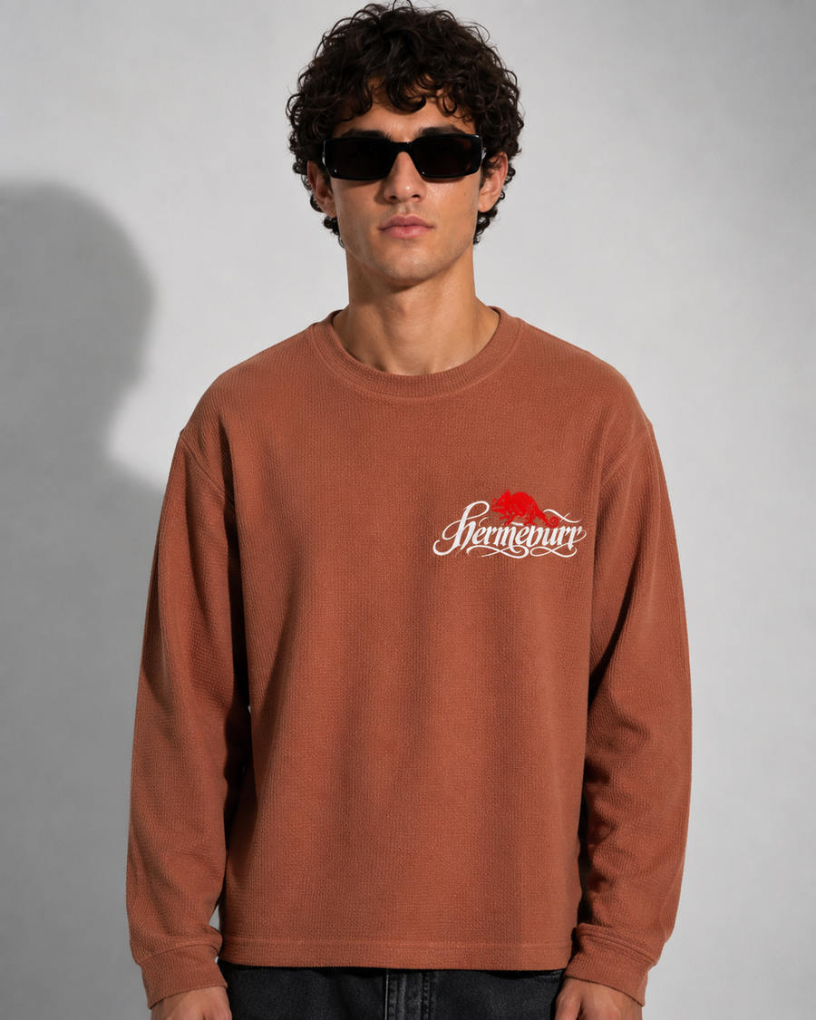 Rust Reptile Waffle Long Sleeve Tee