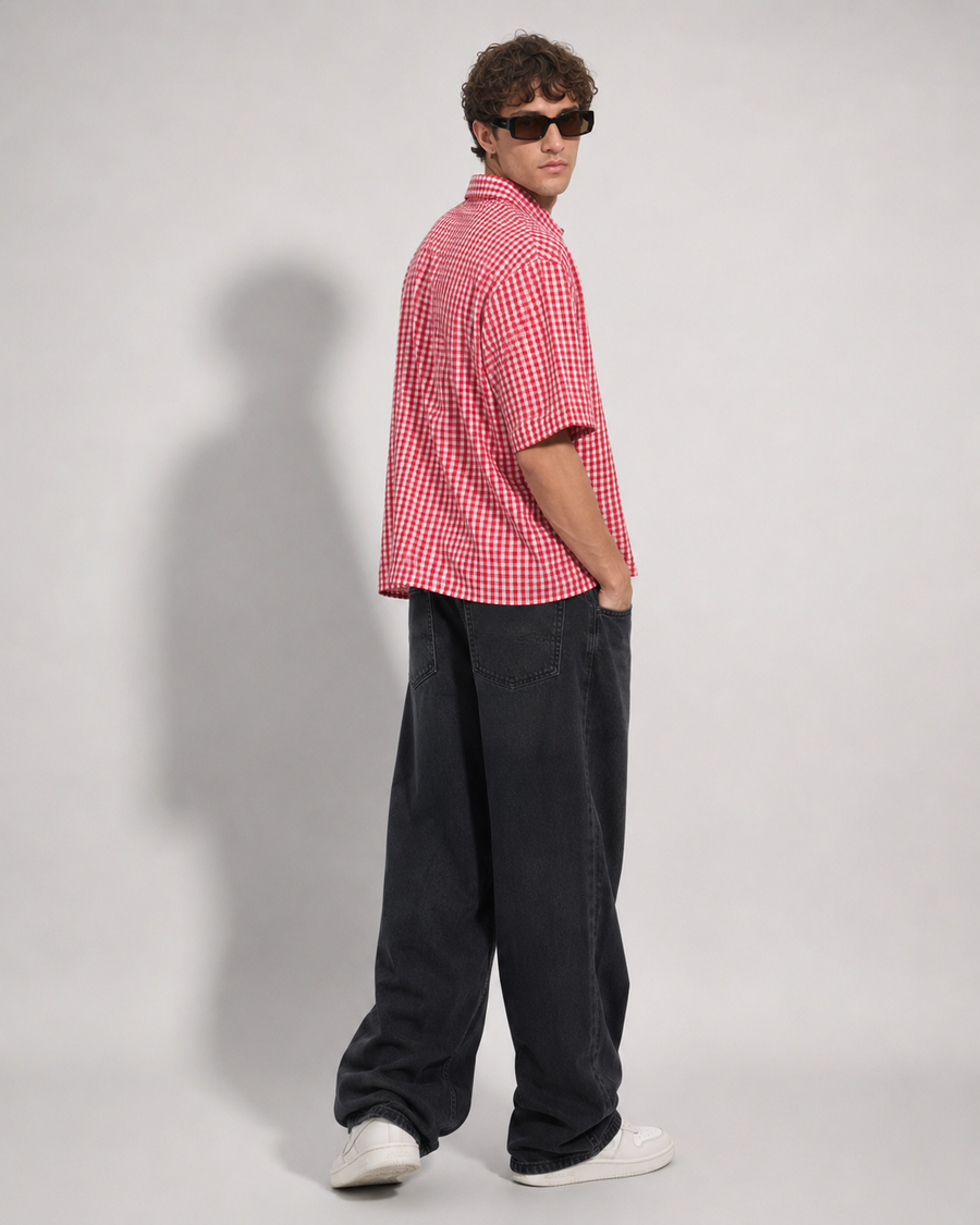 Rouge Gingham Boxy Shirt