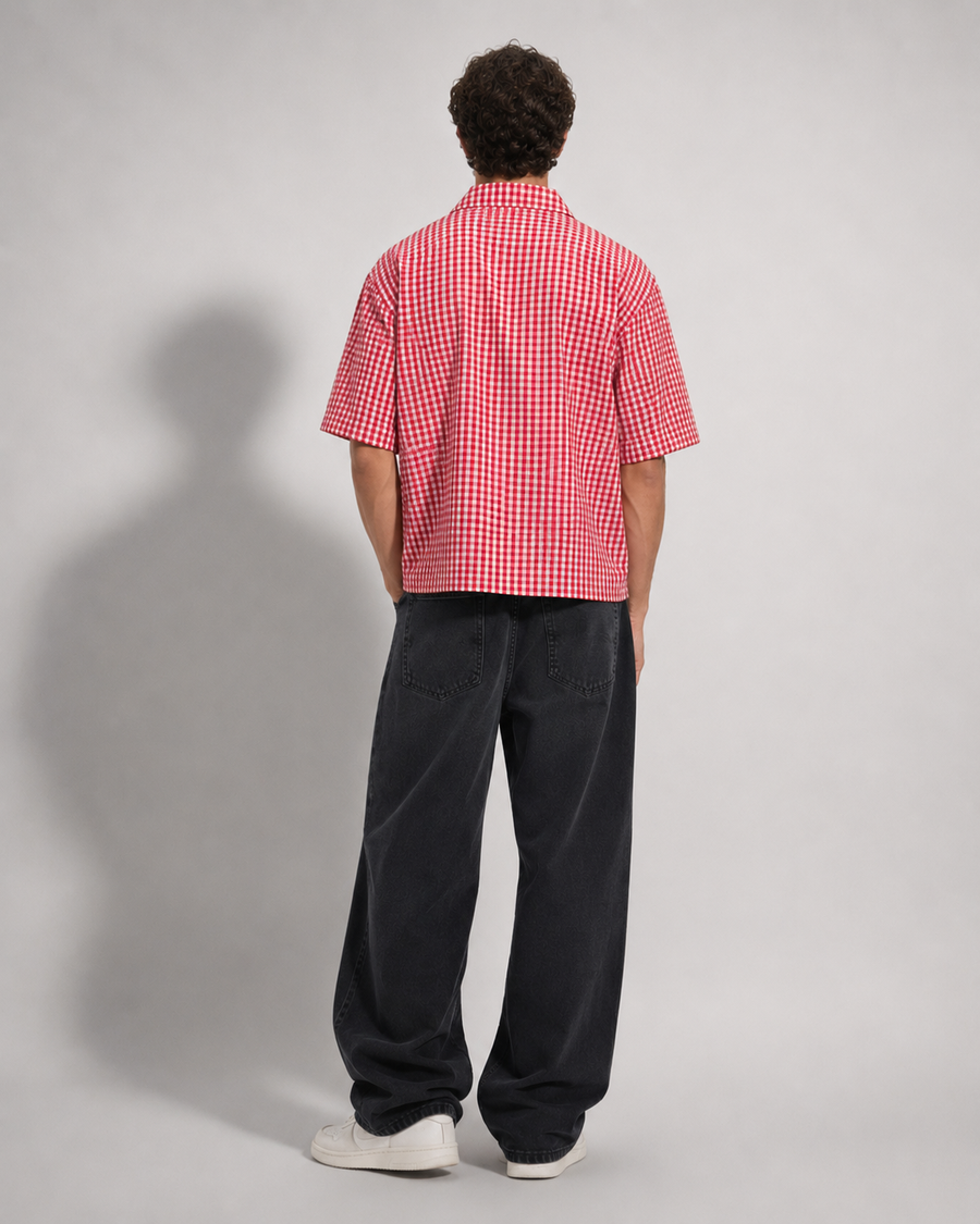 Rouge Gingham Boxy Shirt