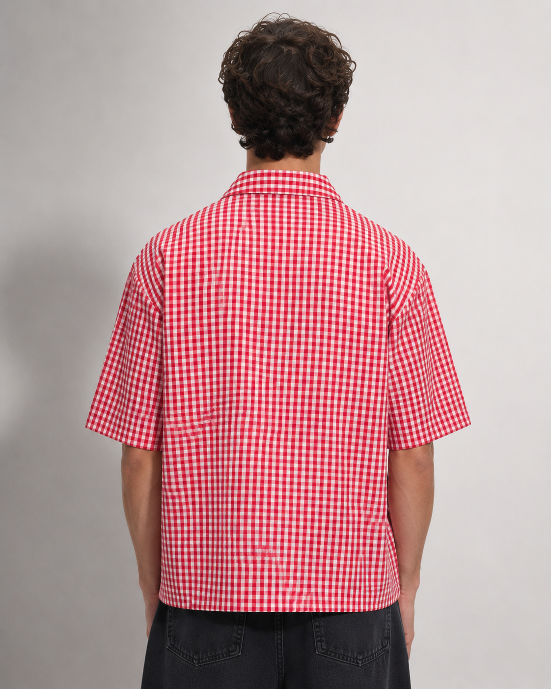 Rouge Gingham Boxy Shirt