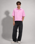 Blush Grid Boxy Shirt