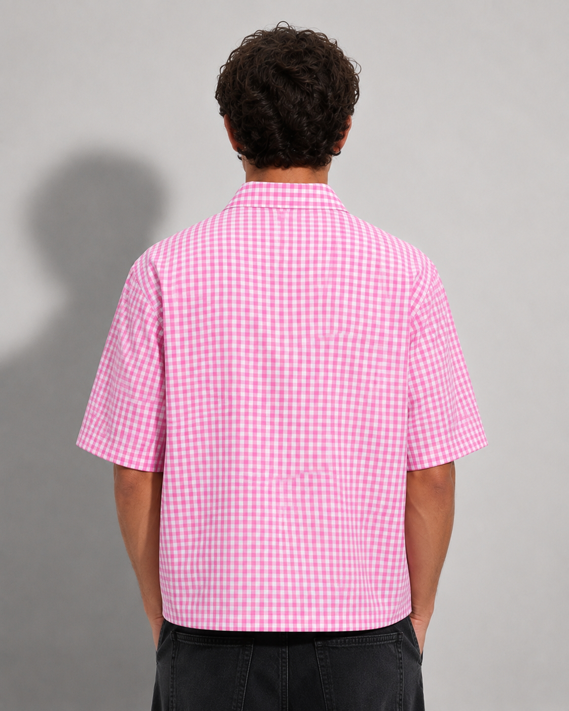 Blush Grid Boxy Shirt