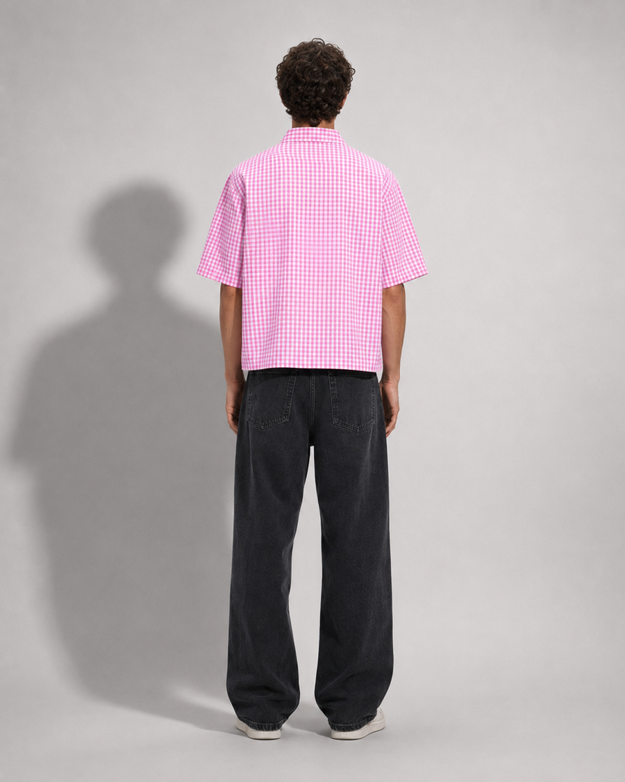 Blush Grid Boxy Shirt