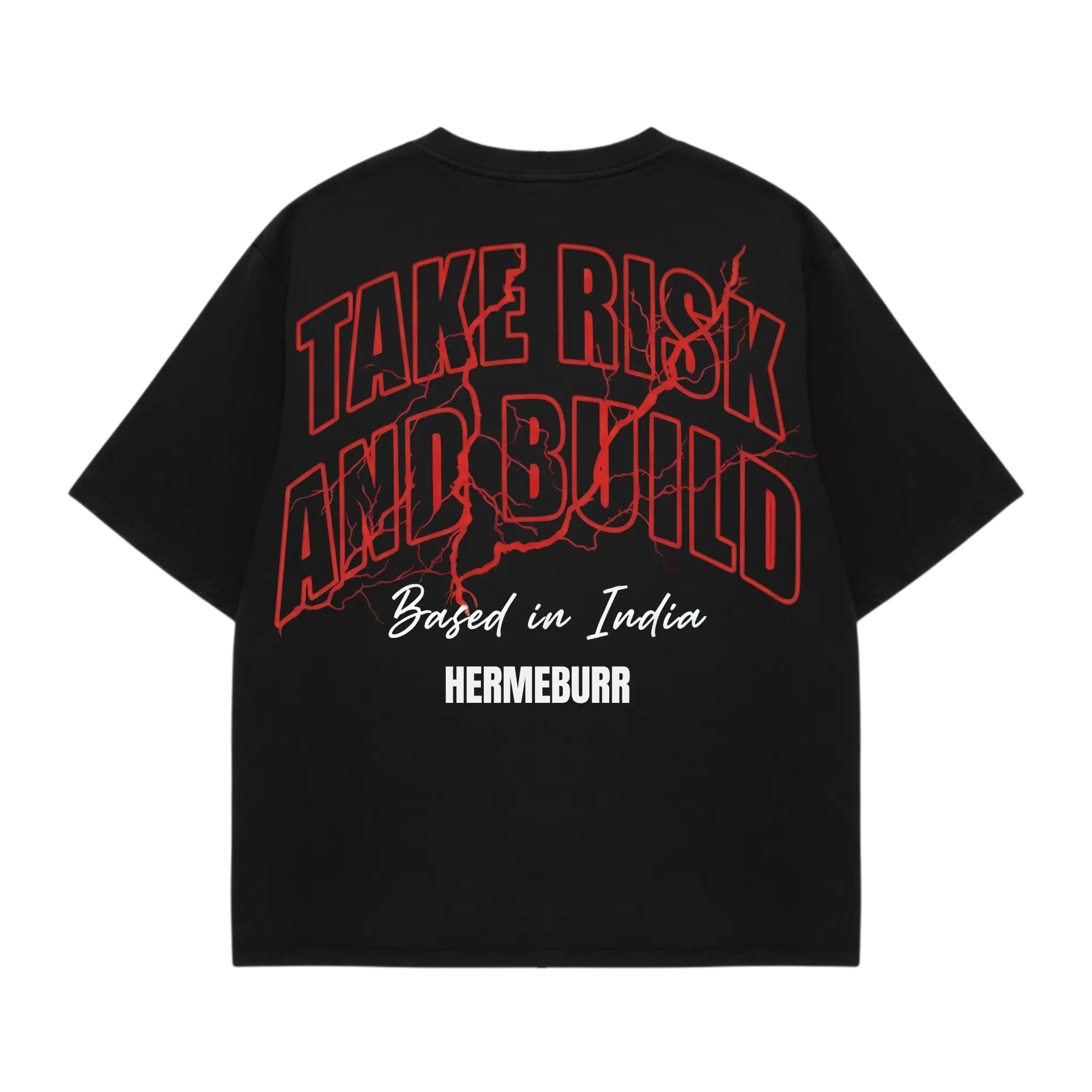 take risk and build t-shirt,
hermeburr t-shirt,
oversized t-shirt india,
premium streetwear brand india,
luxury streetwear t-shirt,
240 gsm t-shirt,
unisex oversized tee,
black streetwear t-shirt,
fear of god inspired india,
represent streetwear india
