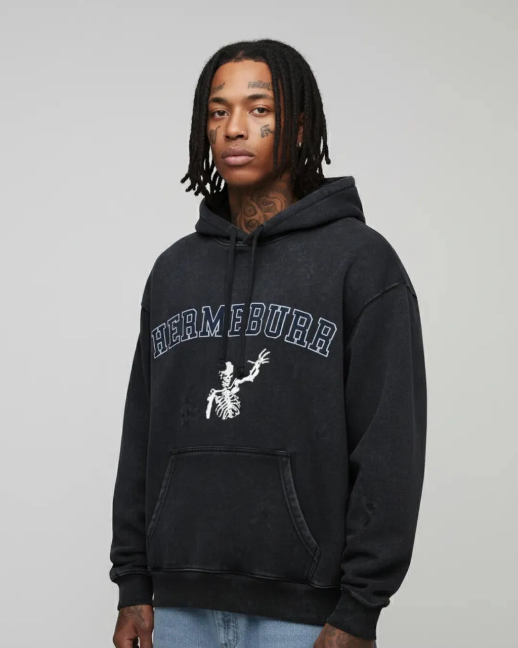 The Varsity Grunge Hoodie | HERMEBURR Skeleton