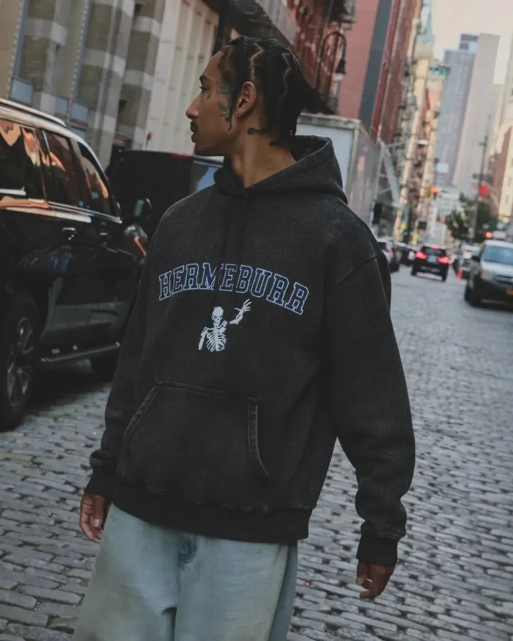 The Varsity Grunge Hoodie | HERMEBURR Skeleton