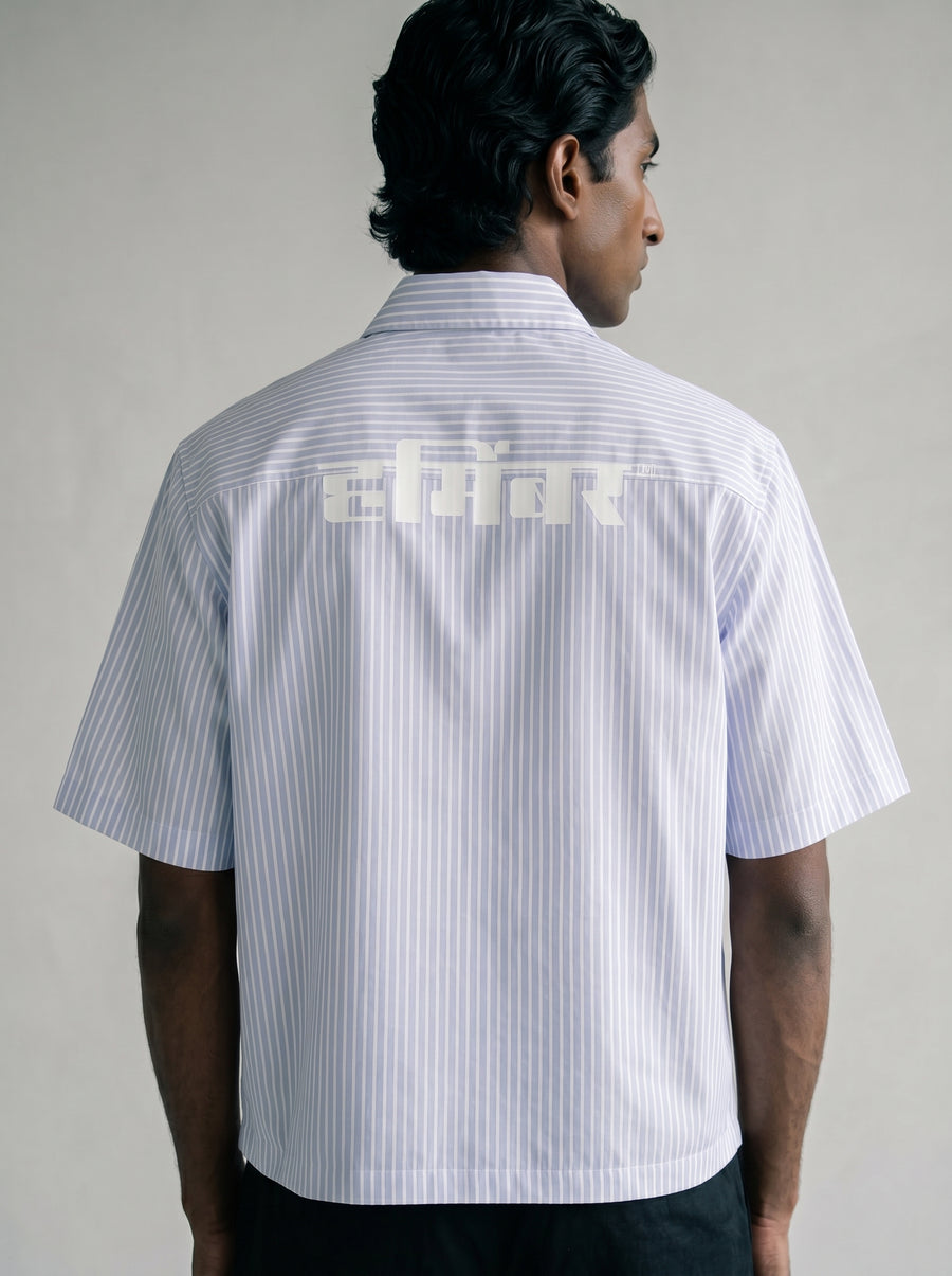 Michel Blue Stripe Oxford Cotton Boxy Shirt