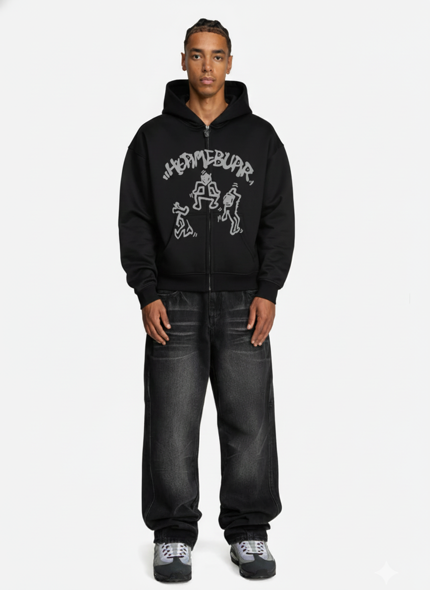 Hermeburr Street Figures Zip Hoodie