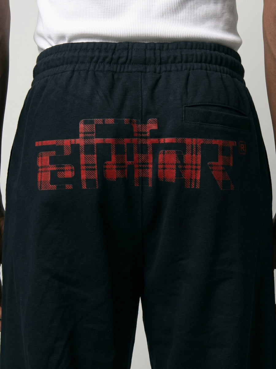 Fausto Black Wide Leg Track Pants