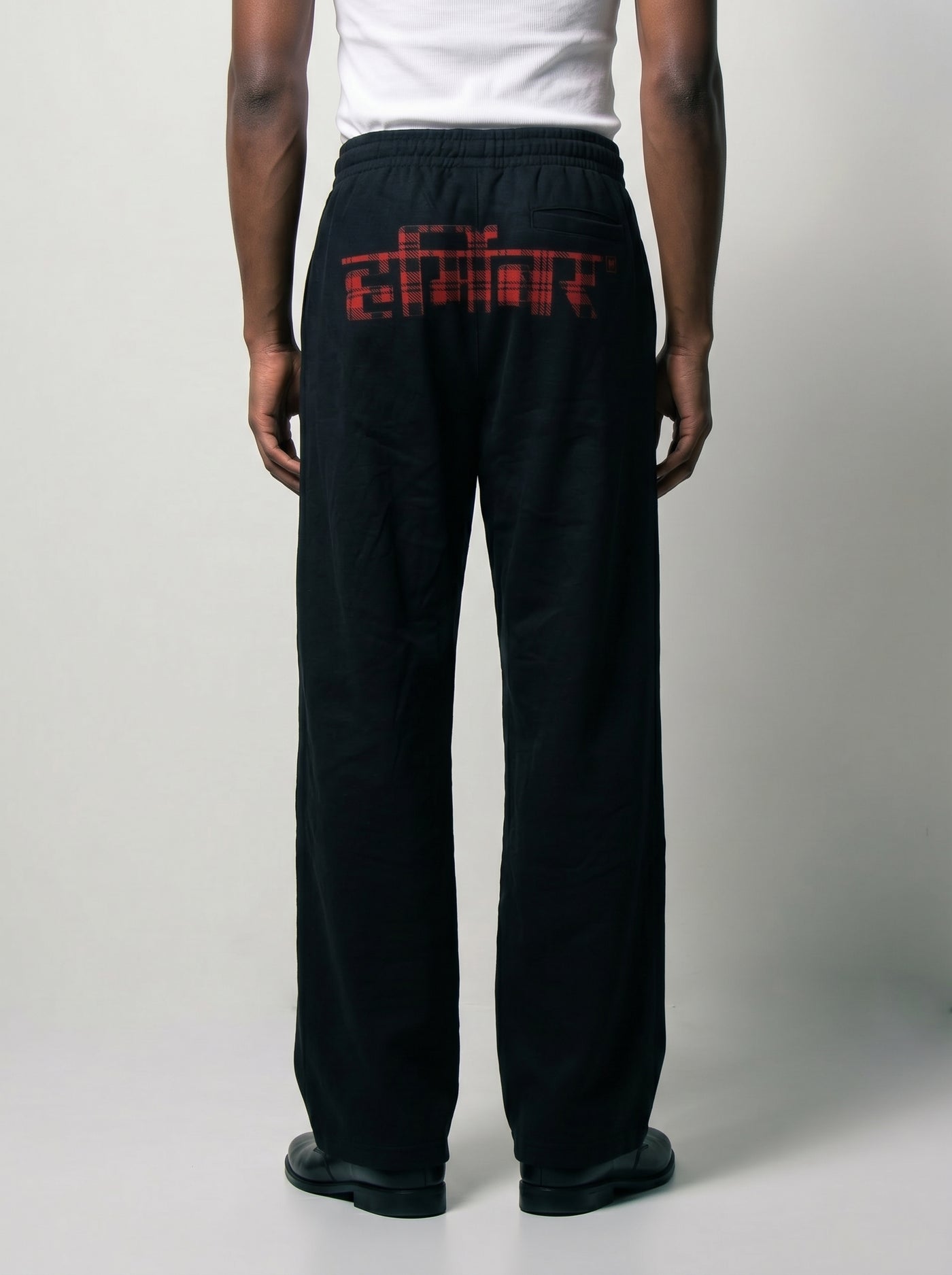 Fausto Black Wide Leg Track Pants