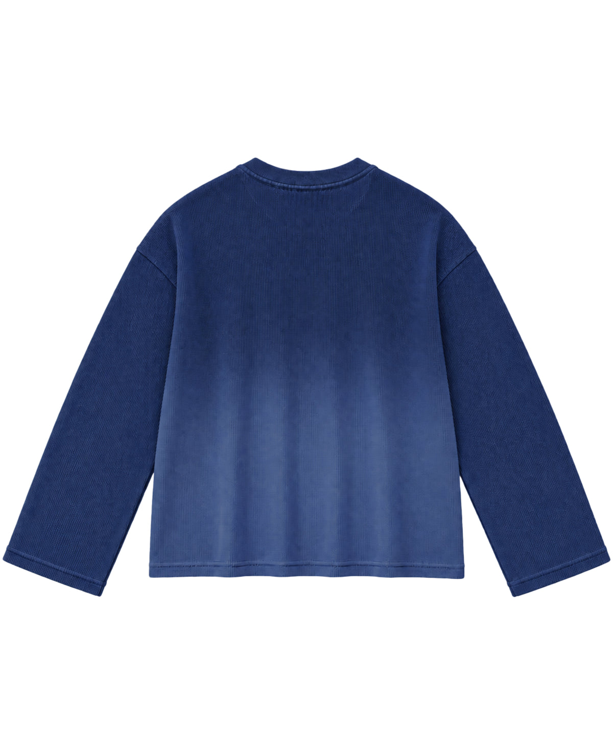 LPU Blue Ombré Waffle Knit Oversized Full-Sleeve