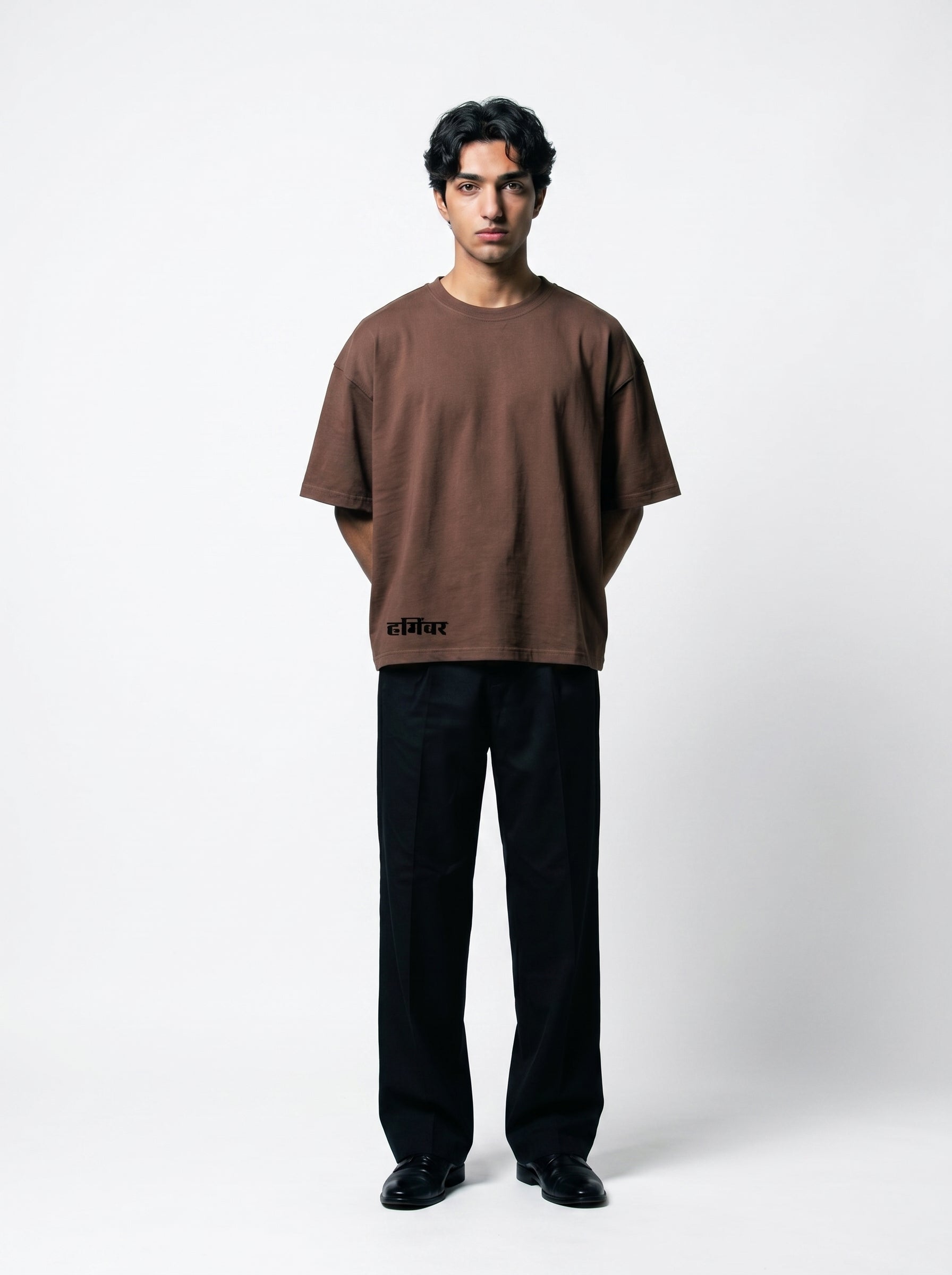 CARLINA BROWN OVERSIZED TEE
