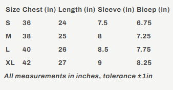 Size Guide - Mousse Bloom Ringer Tee