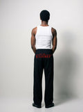 Fausto Black Wide Leg Track Pants