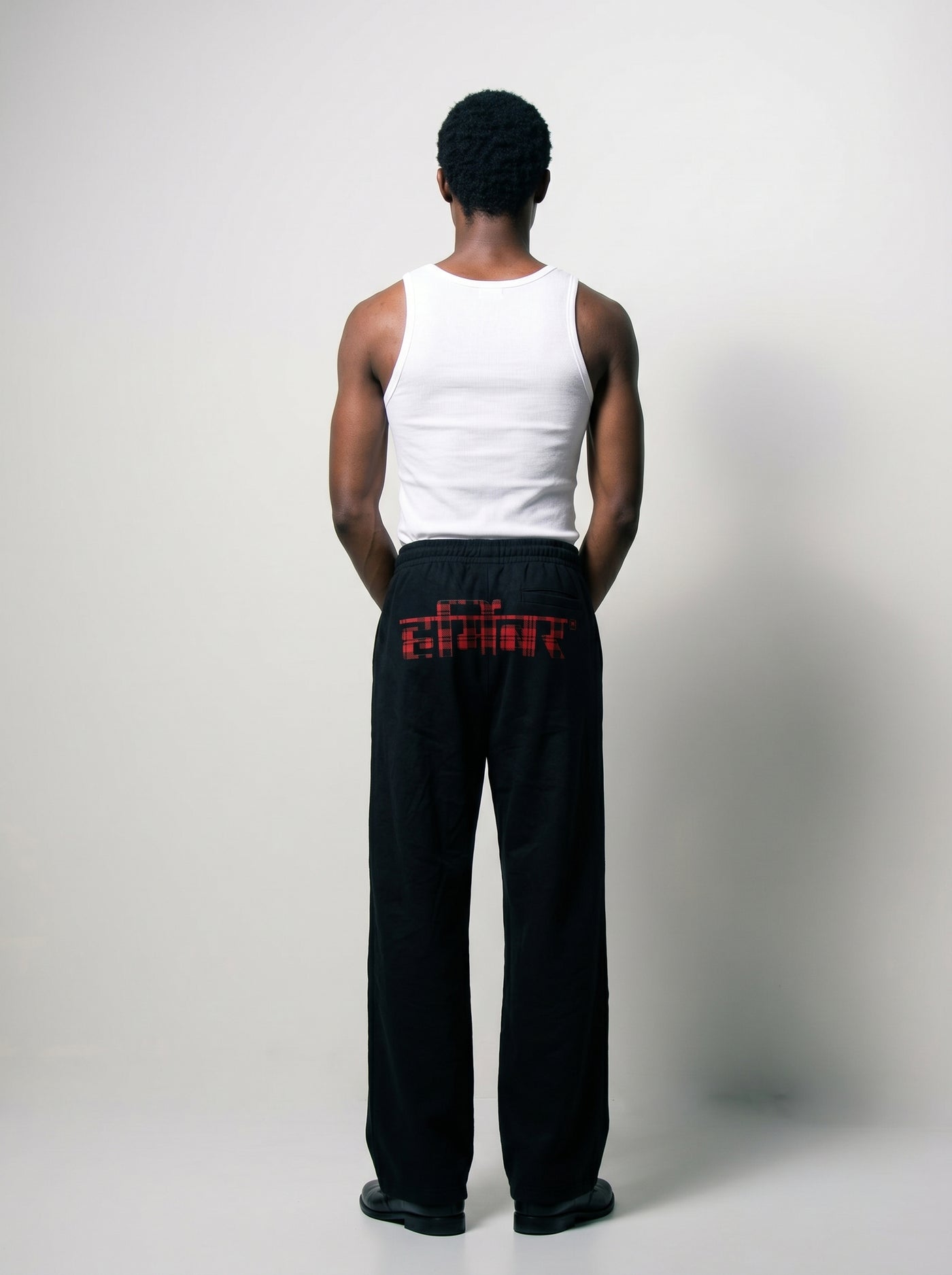 Fausto Black Wide Leg Track Pants