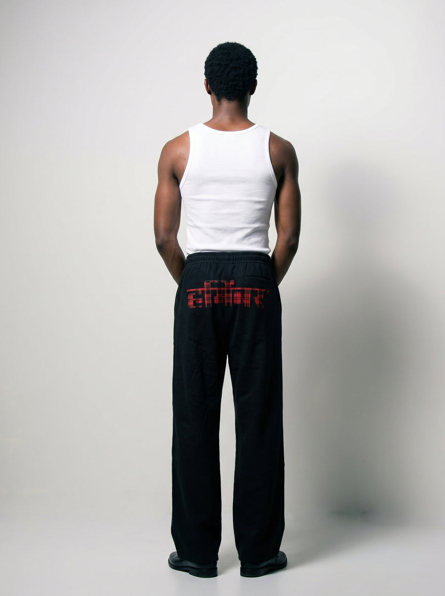Fausto Black Wide Leg Track Pants